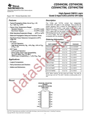 CD74HC86MG4 datasheet  